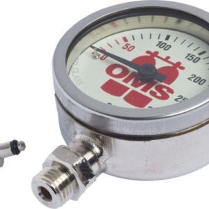 OMS SPG 52 mm, mineral glass, nickel finishing, "OMS" 0-360 bar