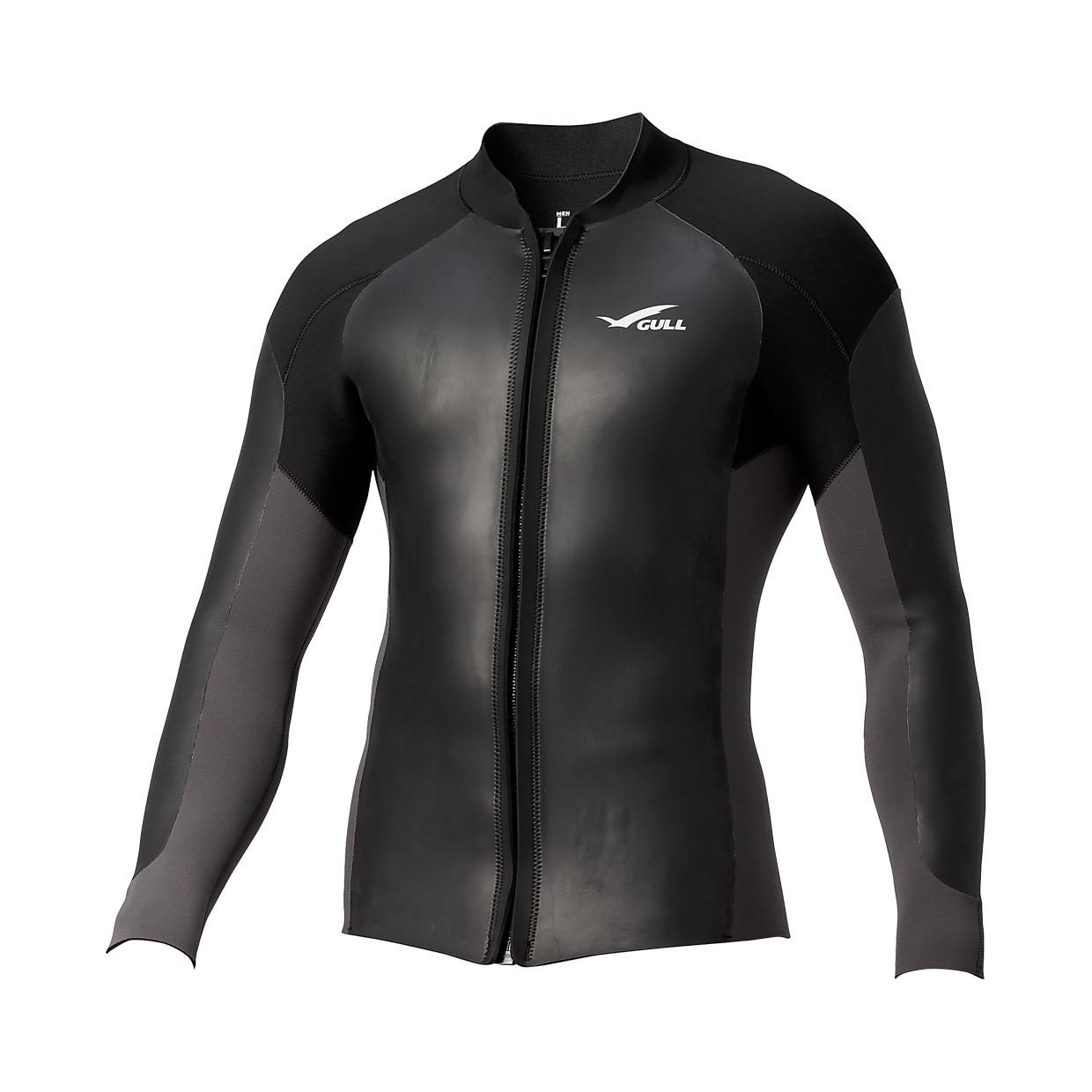 GULL 3mm SKIN JACKETタッパー ブラック/グレー MLサイズ Gull Wetsuit 3 MM Skin Jacket Men's - Urban Adventure